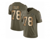 Youth Nike Oakland Raiders #78 Justin Ellis Limited Olive Gold 2017 Salute to Service NFL Jersey