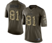 Youth Nike Oakland Raiders #81 Tim Brown Limited Green Salute to Service NFL Jersey