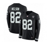 Youth Nike Oakland Raiders #82 Jordy Nelson Limited Black Therma Long Sleeve NFL Jersey