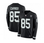 Youth Nike Oakland Raiders #85 Derek Carrier Limited Black Therma Long Sleeve NFL Jersey