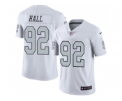 Youth Nike Oakland Raiders #92 P.J. Hall White Stitched NFL Limited Rush Jersey