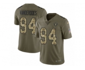 Youth Nike Oakland Raiders #94 Eddie Vanderdoes Limited Olive Camo 2017 Salute to Service NFL Jersey