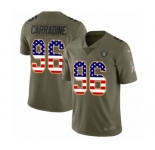 Youth Nike Oakland Raiders #96 Cornellius Carradine Limited Olive USA Flag 2017 Salute to Service NFL Jersey