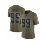 Youth Nike Oakland Raiders #99 Aldon Smith Limited Olive 2017 Salute to Service NFL Jersey