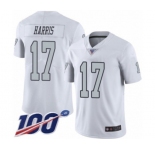 Youth Oakland Raiders #17 Dwayne Harris Limited White Rush Vapor Untouchable 100th Season Football Jersey