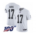 Youth Oakland Raiders #17 Dwayne Harris White Vapor Untouchable Limited Player 100th Season Football Jersey