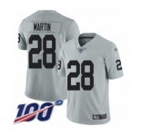 Youth Oakland Raiders #28 Doug Martin Limited Silver Inverted Legend 100th Season Football Jersey