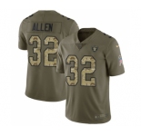 Youth Oakland Raiders #32 Marcus Allen Limited Olive Camo 2017 Salute to Service Football Jersey