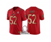 Youth Oakland Raiders #52 Khalil Mack AFC 2017 Pro Bowl Red Gold Limited Jersey