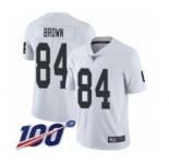 Youth Oakland Raiders #84 Antonio Brown White Vapor Untouchable Limited Player 100th Season Football Jersey