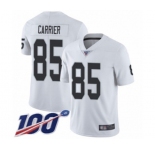 Youth Oakland Raiders #85 Derek Carrier White Vapor Untouchable Limited Player 100th Season Football Jersey