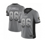 Youth Oakland Raiders #96 Clelin Ferrell Limited Gray Rush Drift Fashion Football Jersey