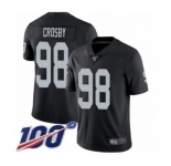 Youth Oakland Raiders #98 Maxx Crosby Black Team Color Vapor Untouchable Limited Player 100th Season Football Jersey