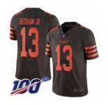 Youth Cleveland Browns #13 Odell Beckham Jr. Limited 100th Season Brown Rush Vapor Untouchable Football Jersey