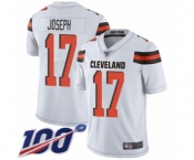 Youth Cleveland Browns #17 Greg Joseph White Vapor Untouchable Limited Player 100th Season Football Jersey