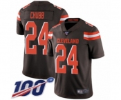 Youth Cleveland Browns #24 Nick Chubb Brown Team Color Vapor Untouchable Limited Player 100th Season Football Jersey