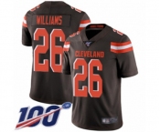 Youth Cleveland Browns #26 Greedy Williams Brown Team Color Vapor Untouchable Limited Player 100th Season Football Jersey