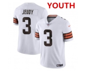 Youth Cleveland Browns #3 Jerry Jeudy White Vapor Limited Stitched Football Jersey
