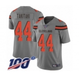 Youth Cleveland Browns #44 Sione Takitaki Limited Gray Inverted Legend 100th Season Football Jersey