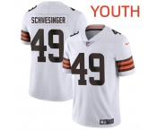 Youth Cleveland Browns #49 Carson Schwesinger White Vapor Untouchable Limited Stitched Football Jersey