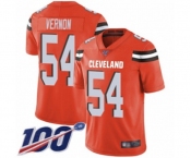 Youth Cleveland Browns #54 Olivier Vernon Orange Alternate Vapor Untouchable Limited Player 100th Season Football Jersey