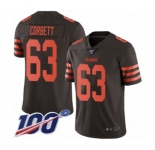 Youth Cleveland Browns #63 Austin Corbett Limited Brown Rush Vapor Untouchable 100th Season Football Jersey