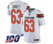 Youth Cleveland Browns #63 Austin Corbett White Vapor Untouchable Limited Player 100th Season Football Jersey