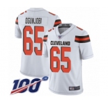 Youth Cleveland Browns #65 Larry Ogunjobi White Vapor Untouchable Limited Player 100th Season Football Jersey