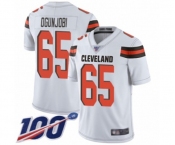 Youth Cleveland Browns #65 Larry Ogunjobi White Vapor Untouchable Limited Player 100th Season Football Jersey