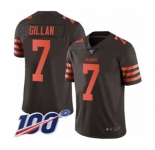 Youth Cleveland Browns #7 Jamie Gillan Limited Brown Rush Vapor Untouchable 100th Season Football Jersey