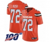 Youth Cleveland Browns #72 Eric Kush Orange Alternate Vapor Untouchable Limited Player 100th Season Football Jersey