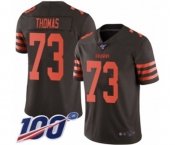 Youth Cleveland Browns #73 Joe Thomas Limited Brown Rush Vapor Untouchable 100th Season Football Jersey