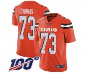 Youth Cleveland Browns #73 Joe Thomas Orange Alternate Vapor Untouchable Limited Player 100th Season Football Jersey