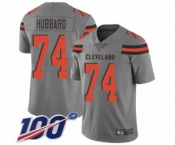 Youth Cleveland Browns #74 Chris Hubbard Limited Gray Inverted Legend 100th Season Football Jersey