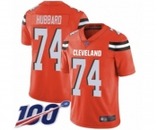 Youth Cleveland Browns #74 Chris Hubbard Orange Alternate Vapor Untouchable Limited Player 100th Season Football Jersey