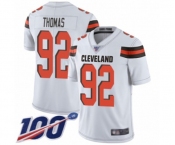 Youth Cleveland Browns #92 Chad Thomas White Vapor Untouchable Limited Player 100th Season Football Jersey