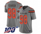 Youth Cleveland Browns #98 Sheldon Richardson Limited Gray Inverted Legend 100th Season Football Jersey