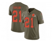 Youth Nike Cleveland Browns #21 Jamar Taylor Limited Olive 2017 Salute to Service NFL Jersey