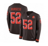 Youth Nike Cleveland Browns #52 James Burgess Limited Brown Therma Long Sleeve NFL Jersey