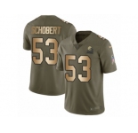 Youth Nike Cleveland Browns #53 Joe Schobert Limited Olive Gold 2017 Salute to Service NFL Jersey
