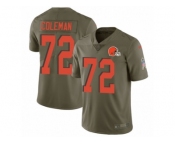 Youth Nike Cleveland Browns #72 Shon Coleman Limited Olive 2017 Salute to Service NFL Jersey
