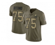 Youth Nike Cleveland Browns #75 Joel Bitonio Limited Olive Camo 2017 Salute to Service NFL Jersey