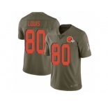 Youth Nike Cleveland Browns #80 Ricardo Louis Limited Olive 2017 Salute to Service NFL Jersey
