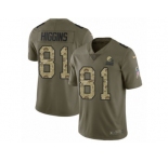 Youth Nike Cleveland Browns #81 Rashard Higgins Limited Olive Camo 2017 Salute to Service NFL Jersey