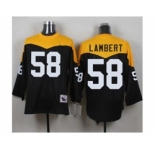 Mitchell And Ness 1967 Pittsburgh Steelers #58 Jack Lambert Black Yelllow Throwback Mens Stitched NFL Jersey