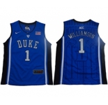 Blue Devils #1 Zion Williamson Blue Black Basketball Elite Stitched Youth College Jersey