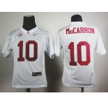 youth ncaa jerseys alabama crimson tide #10 mccarron white
