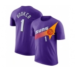 Men's Phoenix Suns #1 Devin Booker Purple 2022-23 Classic Edition Name & Number T-Shirt