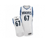 Men Adidas Minnesota Timberwolves #67 Taj Gibson Authentic White Home NBA Jersey
