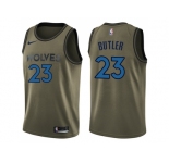 Men Nike Minnesota Timberwolves #23 Jimmy Butler Green Salute to Service NBA Swingman Jersey